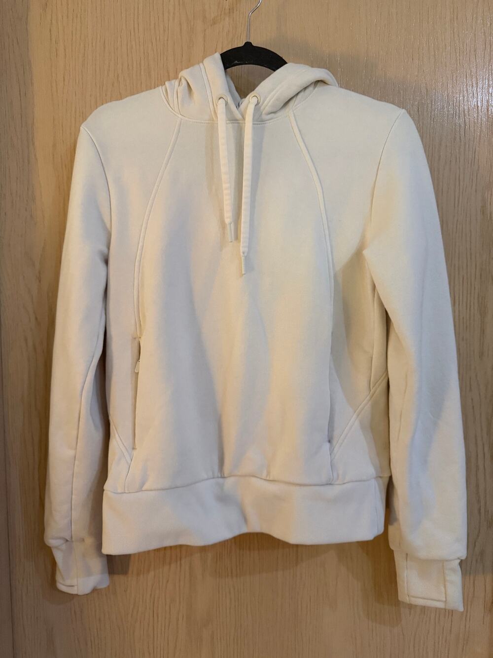 Athleta Retroplush Revive Hoodie Sweatshirt in women’s XXS in a soft cream